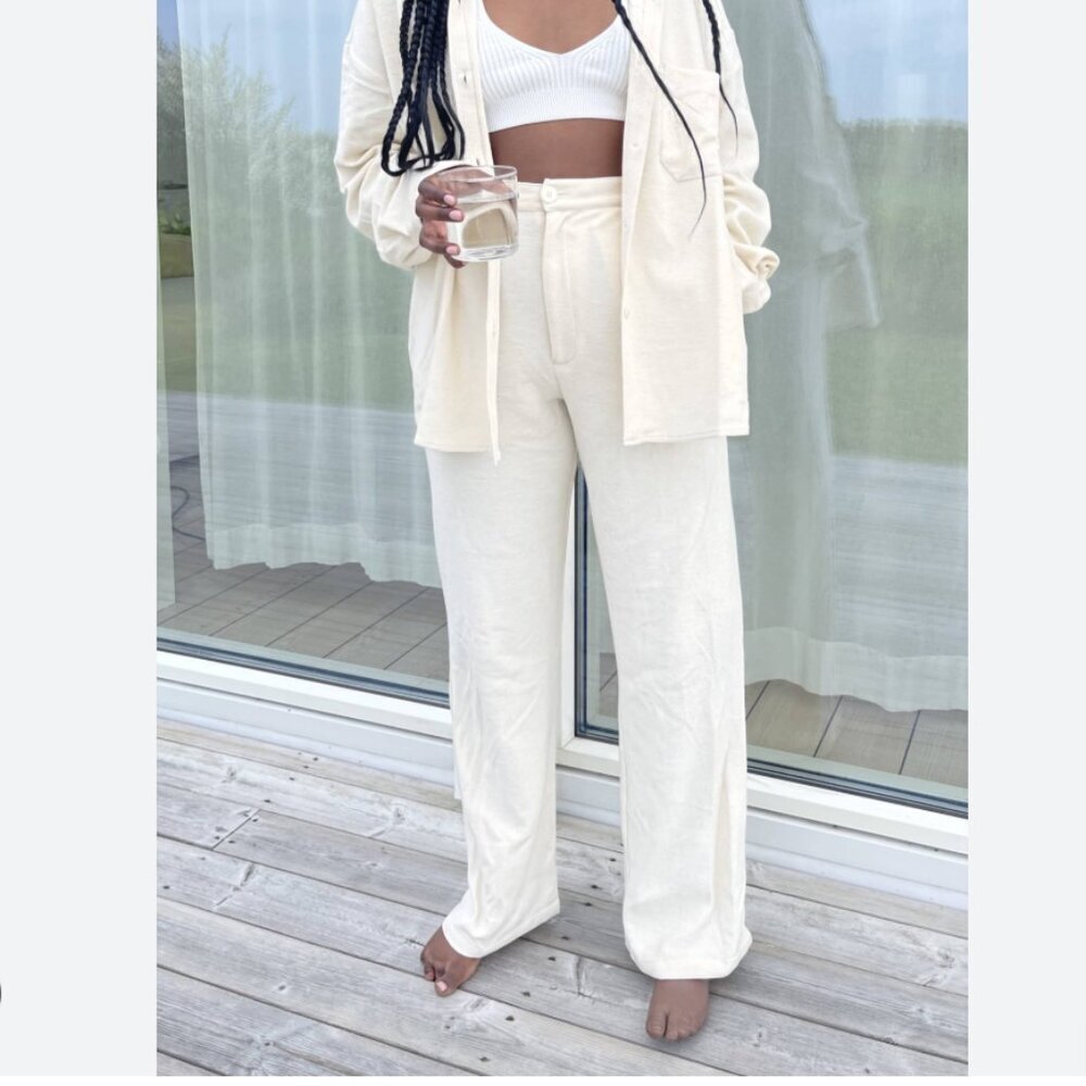 Djerf Avenue Terry on the Go Cream Pants Size Small